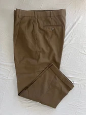 Perry Ellis Portfolio Pleated Washable Dress Pants, Slacks. Brown, 34X27. EUC!!