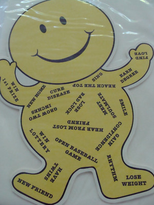 NEW VTG 1999 Shackman VTG Sticker & Greeting Card SMILEY FACE Card w Envelope