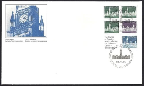 🍁Canada   #1188A    "PARLIAMENT"      Brand New  1989   Combo Booklet Cover