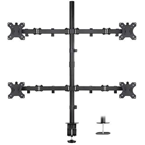 4 Monitor Stand for 19-24 Inch Screens | Quad Desk Mount for Computer Screens-image