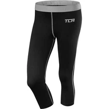 TCA Pro Performance Endurance Womens Running Tights Black 3/4 Capri Compression