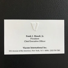 Business Card - Viacom International, Frank J. Biondi, Jr. - CEO