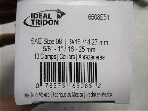 IDEAL TRIDON HOSE CLAMPS SET OF (10) SIZE 08 6508E51 MARINE BOAT 