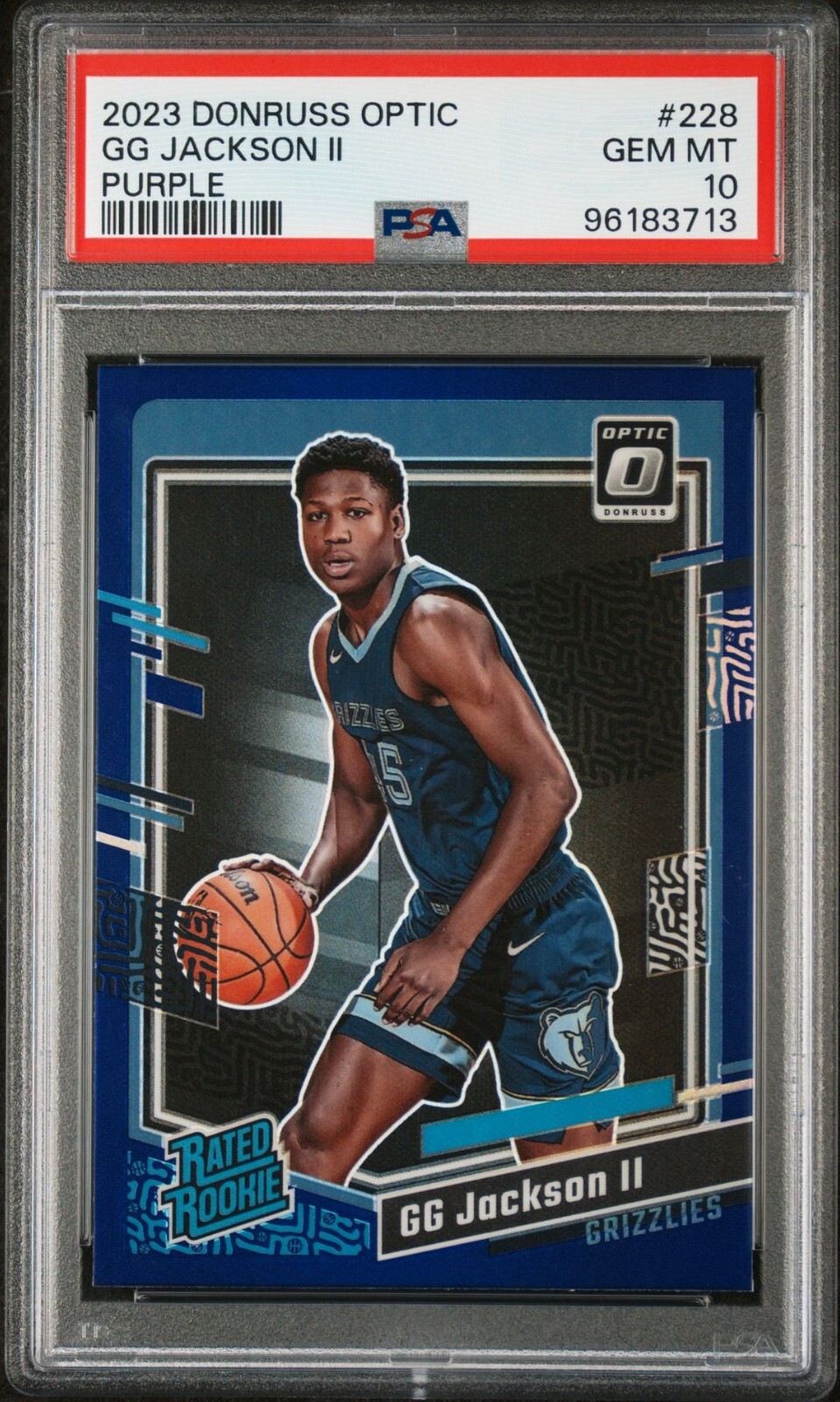 GG JACKSON II RC 2023-24 Panini Donruss Optic #228 Rated Rookie PURPLE PSA 10