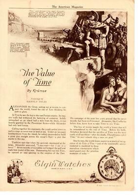 1922 Elgin Watches ''The Value Of Time'' By Kronos Harold Delay Paintings Print Ad