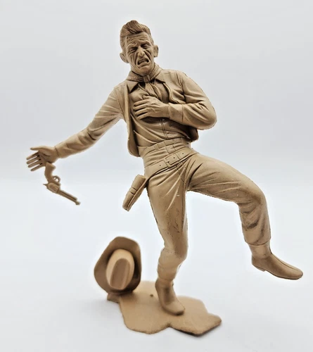 Vintage 1960s Marx 6" Cowboy Figure, Shot Falling.  Fully Intact with Pistol. f6