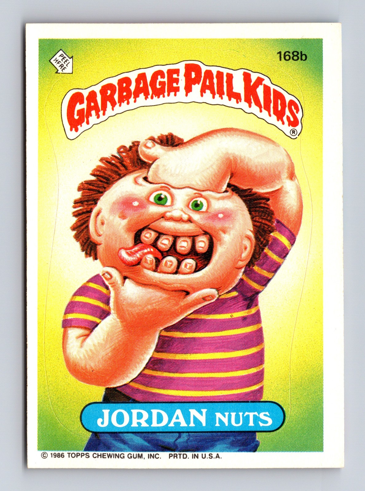 1986 Topps Garbage Pail Kids Series 5 #168b Jordan Nuts (B)