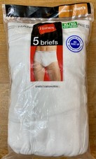Hanes 5 Pack Underwear Mens XL 40-42 White Full Cut Briefs No Ride Up 2009 NEW