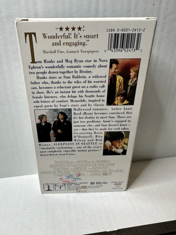 Sleepless In Seattle VHS Tape 1993 Original 1st Run - Image 4 of 4