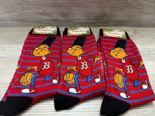 Nickelodeon Hey Arnold Gerold Striped Printed Crew Socks Adult Lot Of 3