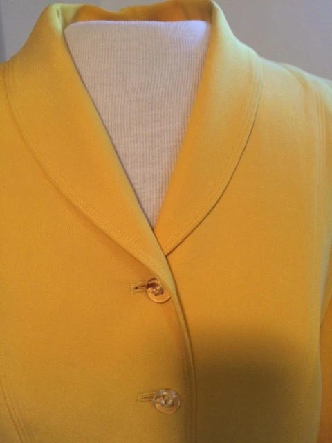 Blazer feminino Dana Buchman amarelo de seda natural, tamanho 12 - Imagem 4 de 4