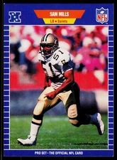 Sam Mills, 1989 Pro Set, #274, New Orleans Saints, Football Card