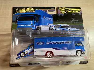 Hot wheels Team Transport Ford Capri GR5 + Fleet Flyer - Real Riders new on card