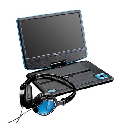 Lenco Tragbarer DVD-Player 9 Zoll Drehbarer Bildschirm mit Kopfhörer und Akku