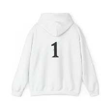 Unisex Heavy Blend™ Minimalist Hoodie, Modern Design, Embossed Number 1, Texture