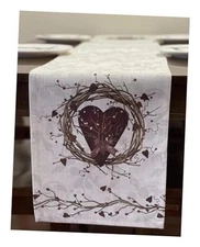Table Runner Country Hearts Rectangle 70 X 13 Inch Table Setting Heart Runner