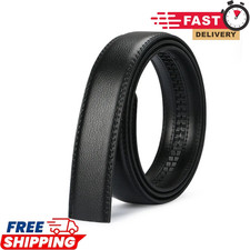 Luxury Men's Leather Belt Automatic Buckle Belt Ratchet Strap Replace Strap