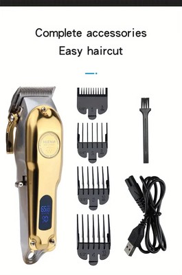 Hiena HI-202 Haarschneidemaschine Ganzmetall Profi Akku, Trimmer, Friseur Verblassen