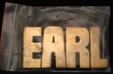 LF22126 NOS VINTAGE 1970s/80s CUT-OUT NAME  EARL  SOLID BRASS BUCKLE