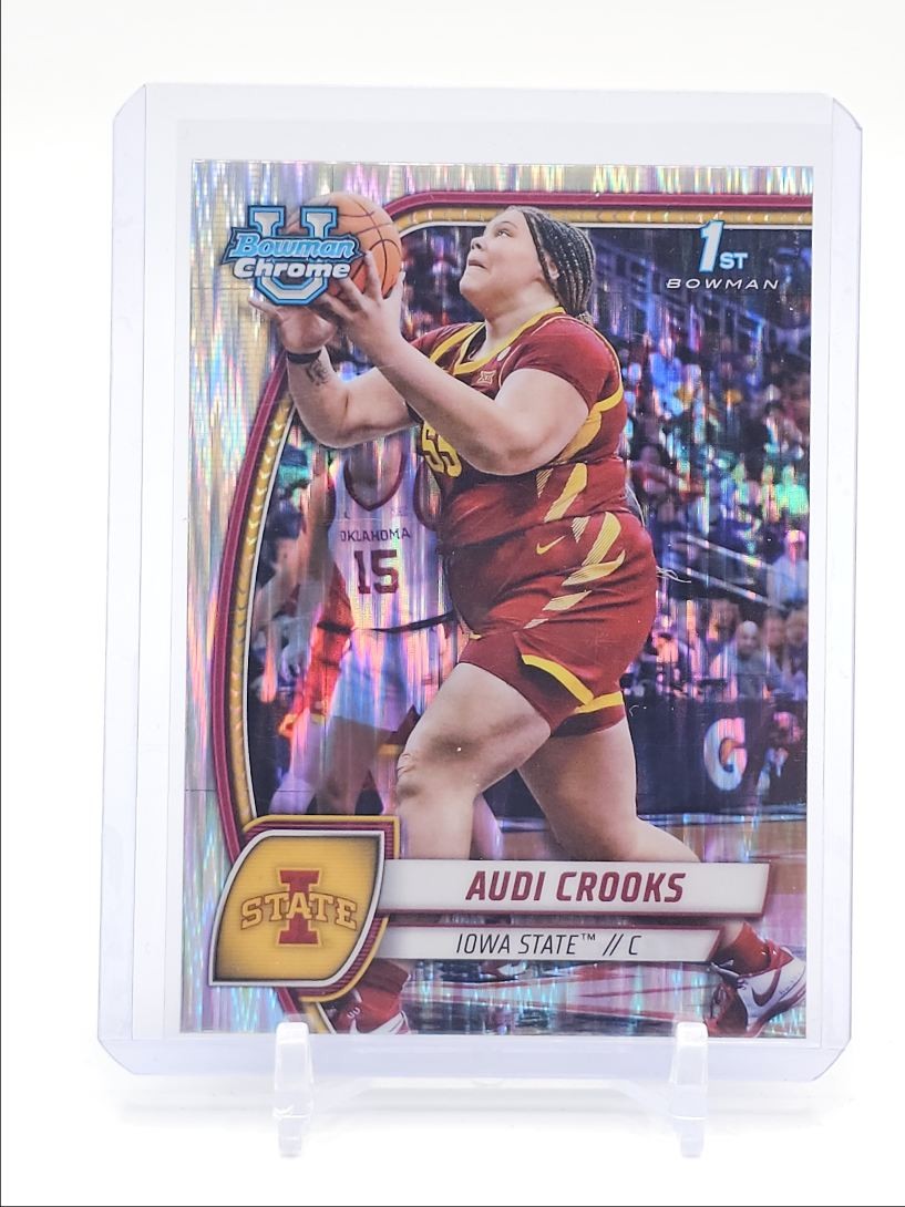 AUDI CROOKS 2024-25 BOWMAN UNIVERSITY CHROME 1ST STEALTH REFRACTOR Q4244