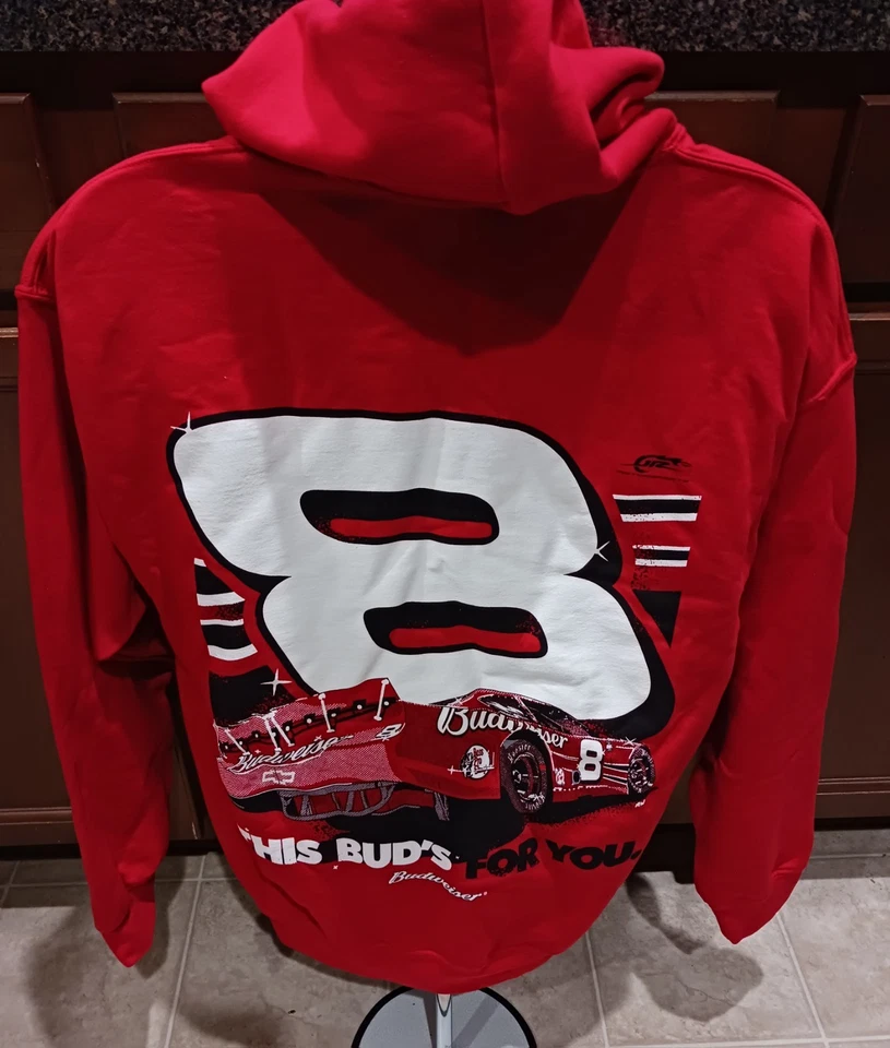Camisa con Capucha JR Motorsports Grande Dale Earnhardt Jr Budweiser #8 Late Mdl NASCAR Foto 3 de 4
