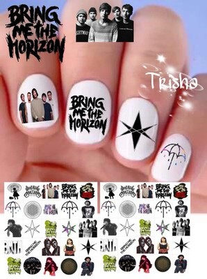 Bring Me The Horizon Band Waterslide Nail Art Decals Set Of 50 Ins. & Bonus Tk