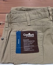 Carhartt Women's Relaxed Fit Canvas Carpenter Workwear Jean NWT size 10x32