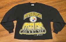Vintage 90s Men’s PITTSBURGH STEELERS Cropped Workout Gym Sweatshirt Large