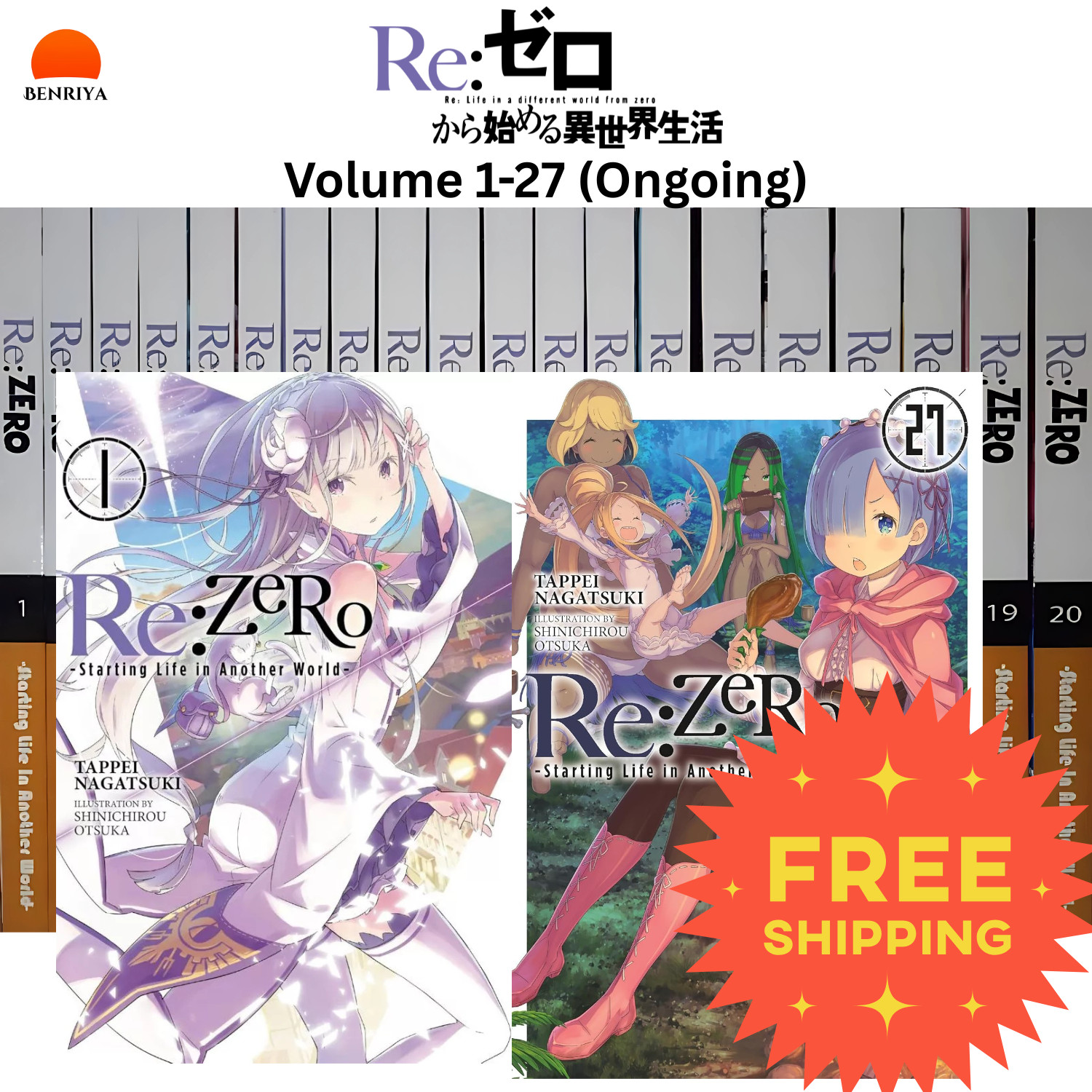 Paquete de novela ligera inglesa Re:Zero−Starting Life in Another World volumen 1-27