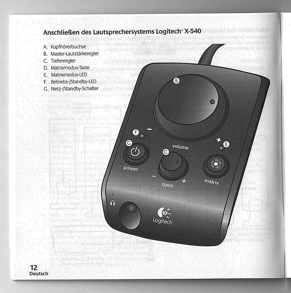 Logitech X 540 Aktivboxen 5.1 Lautsprecher, Subwoofer, - gebraucht/defekt - - Bild 4 von 4