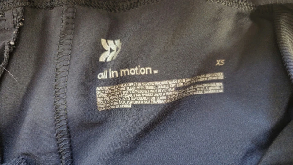 Pantalones al tobillo All in Motion para mujer talla XS elásticos con cordón negros cargo Foto 2 de 4