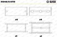 Kurbelwellenlager Glyco H046 5 STD FÜR Renault Volvo