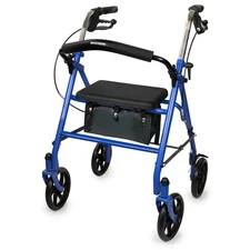 McKesson Upright Rollator Walker 300 lbs. 31 to 35” Handle Height 146-10257BL-1