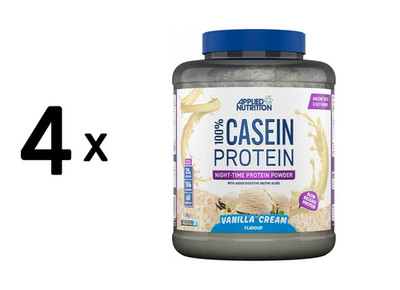 4 x Applied Nutrition 100% Casein Protein (1800g) Vanilla Cream (36,11 EUR/kg)