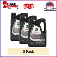 (3 pack) Castrol EDGE High Mileage 5W-20 Advanced Full Synthetic Motor Oil, 5 Qt