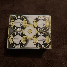 Box of 5 BUSS Type W 25 amp FUSE Fast Acting Edison Base screw in 25a Yellow