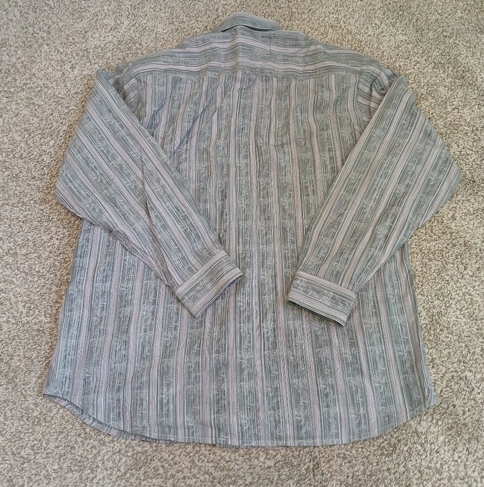 Camisa Tommy Bahama Estampado Floral Rayas Con Botones Manga Larga Para Hombre Grande Foto 2 de 4