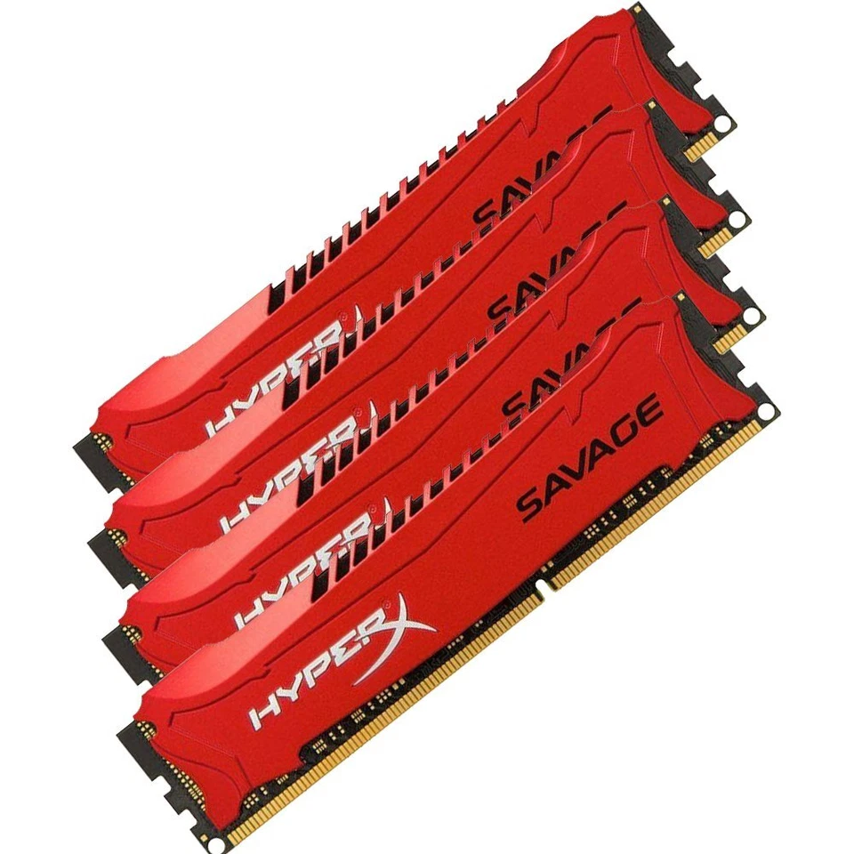 For HyperX SAVAGE 32GB 4x 8GB 4GB DDR3 PC3-14900 1866MHz Red Desktop RAM LOT UK - Image 2 of 4