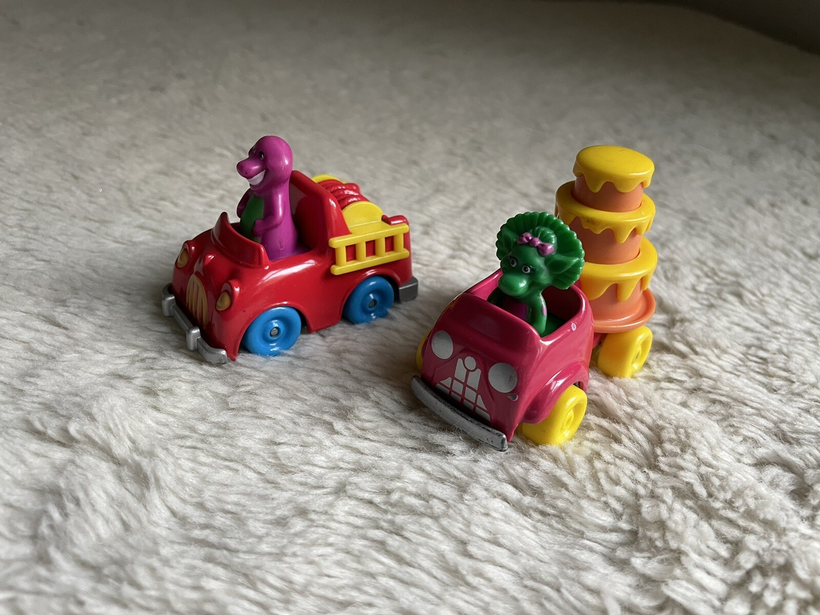 Vintage 90s Barney Racers Fire Truck Birthday Cake Die-cast Cars Lyons ...