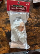 Vintage Holiday Time Porcelain Doll Santa Head  Hands NEW