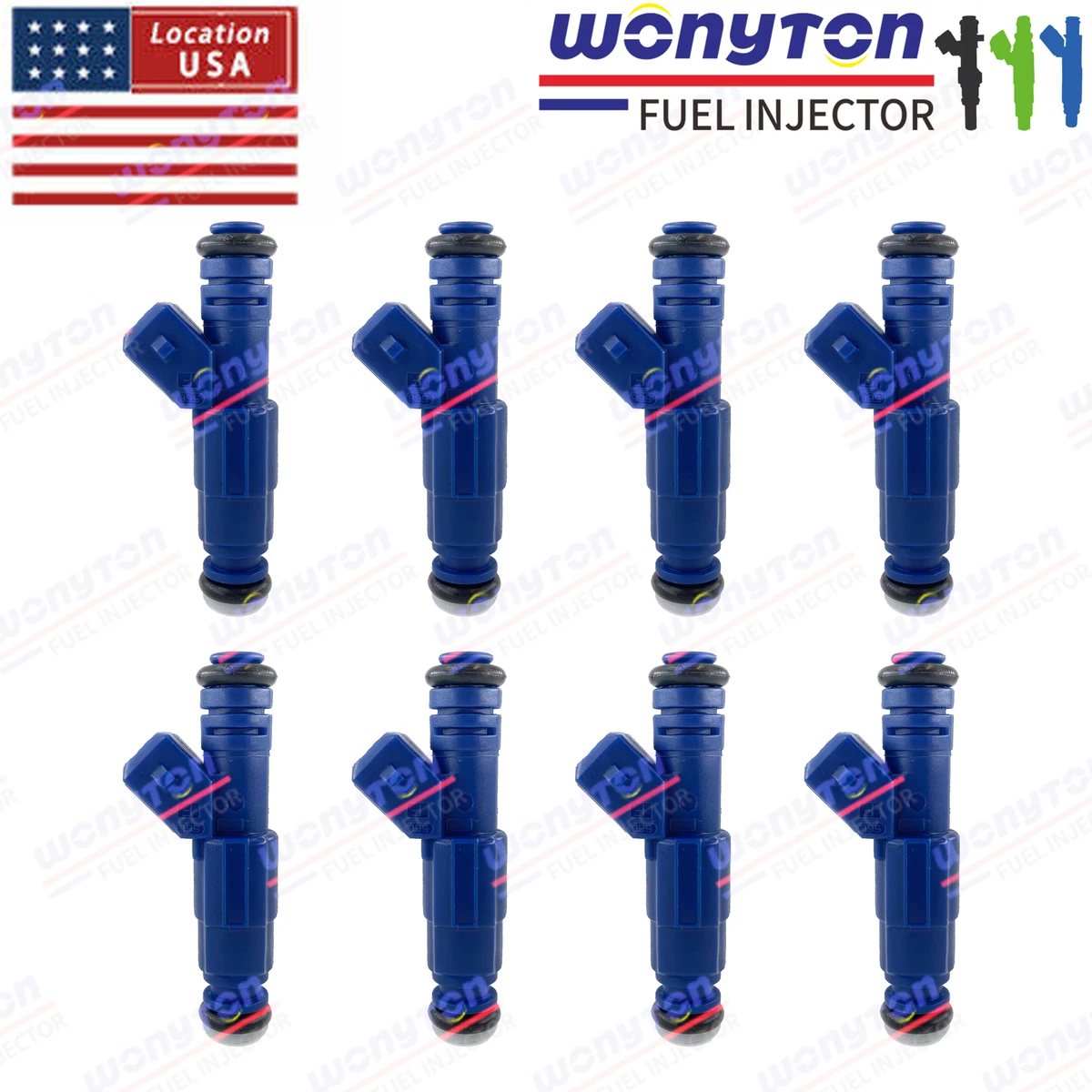 8Pcs Upgrade Bosc* EV6 Fuel Injectors 5235047 For 85-88 Chevrolet  