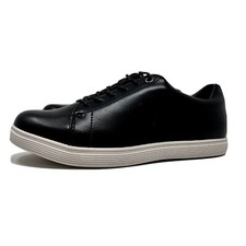 NIB Steve Madden Binstaxx Kids Leather Flocked Smart Casual Sneaker Black Size 4