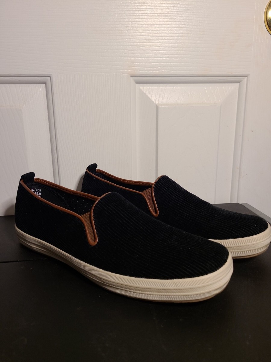 kate spade Black Corduroy Fabric Slip On Flat Casual Sneaker  display picture 1