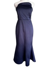 Elliatt Formal Dress Navy Satin Mermaid Revolve Size Small Fitted NWT