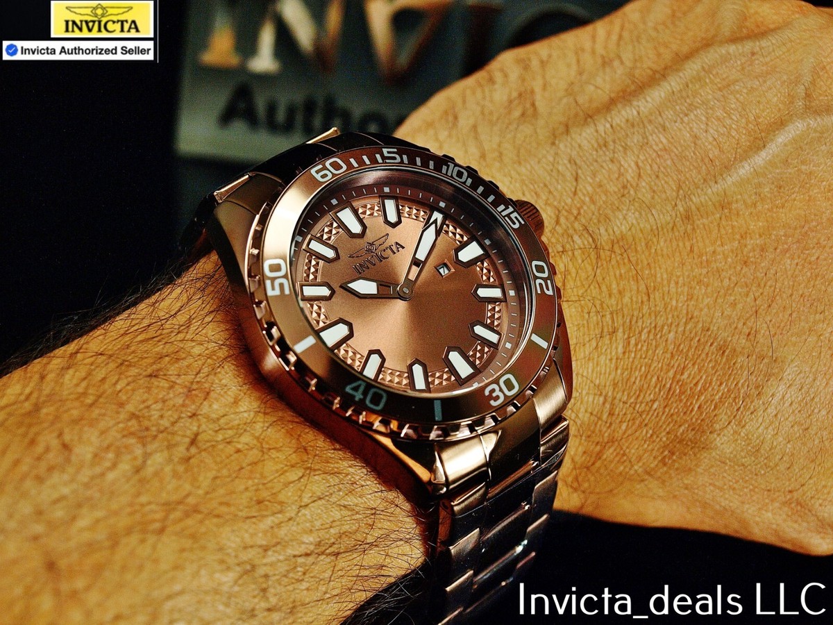 Invicta Men s 46mm Pro Diver Master Of The Oceans Quartz BROWN DIAL Brown Watch eBay