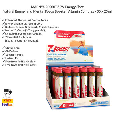 Marnys Sports 7V Energy Shot Natural Energy and Mental Focus Booster Vitamin