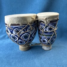 Moroccan Clay Drum Traditional Clay Tbilat Double Hand Percussion Instruments