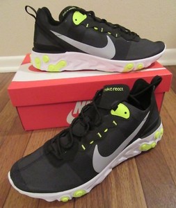 nike react element 55 black wolf grey volt