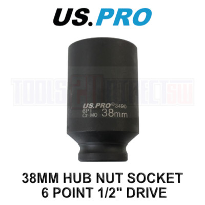 US PRO Tools 38 mm 1/2'' Bohrer 6 Punkt tiefe Nabe Nuss Steckschlüssel, Getriebe etc 3490