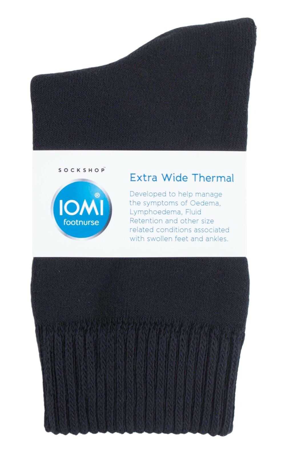 IOMI Mens & Ladies Black Extra Wide Thermal Socks for Diabetics